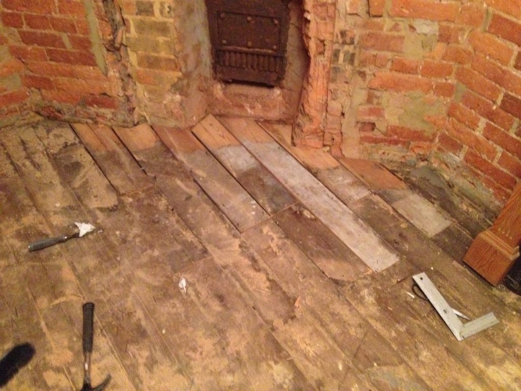 Wooden Floor Sanding, with Fire Hearth Removal