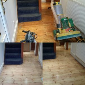 sanded and polished floor in billericay before and after images